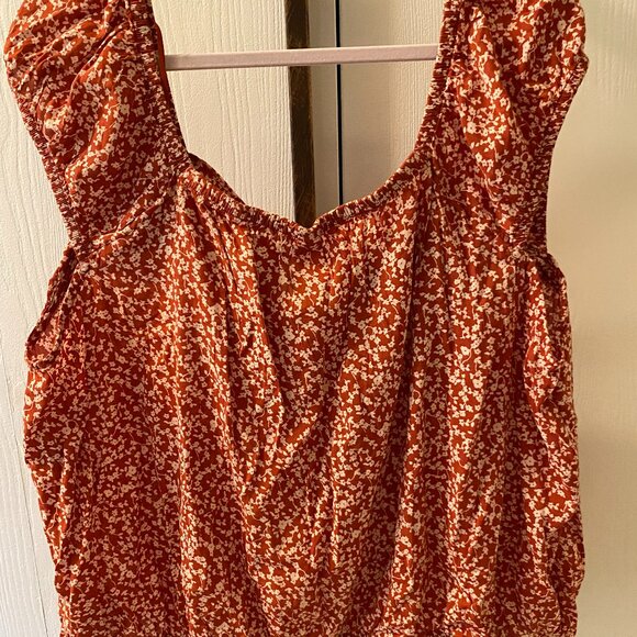 🧡 NWOT Old Navy Red Floral Print Top – Size 4X | Romantic Boho Style - Picture 1 of 7